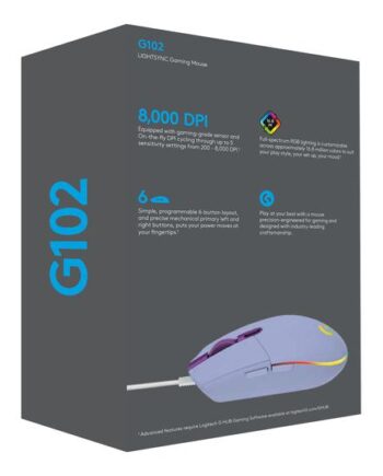 Logitech Gaming Mouse G102 Lightsync Mus Usb Lilla