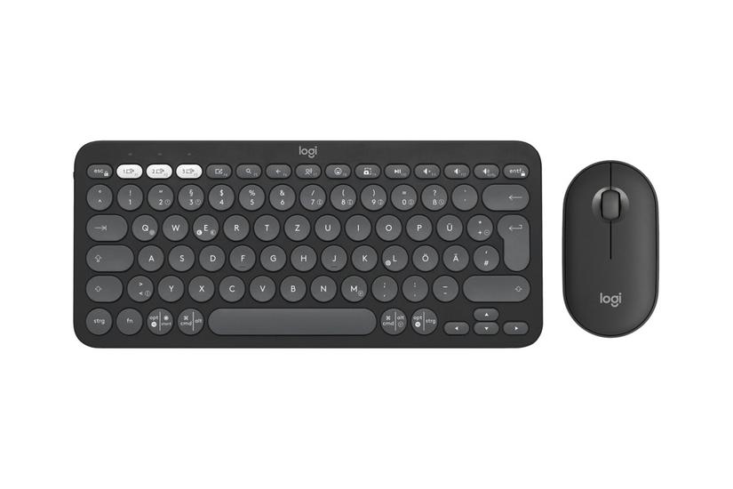 Logitech Pebble Combo Sæt Med Mus Og Tastatur Qwerty Us International Tonal Grafit Indgangsudstyr