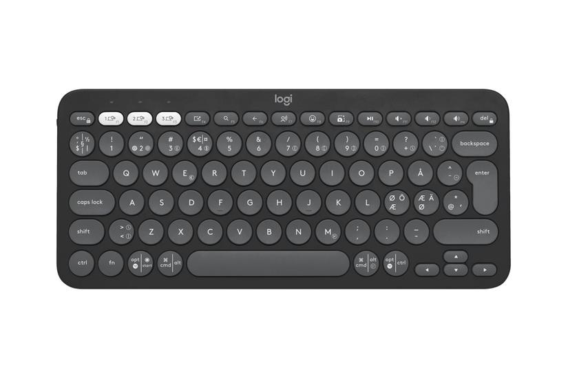 Logitech Pebble Keys K380s Tastatur Qwerty Nordisk Dansk Finsk Norsk Svensk Tonal Grafit Indgangsudstyr