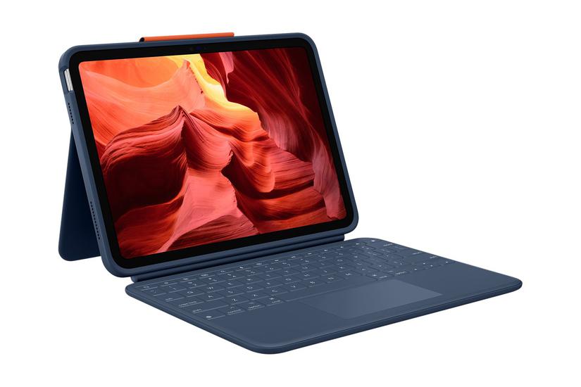 Logitech Rugged Combo Touch Tastatur Og Folio-kasse Med Trackpad Qwerty Pan Nordic Marineblå Indgangsudstyr