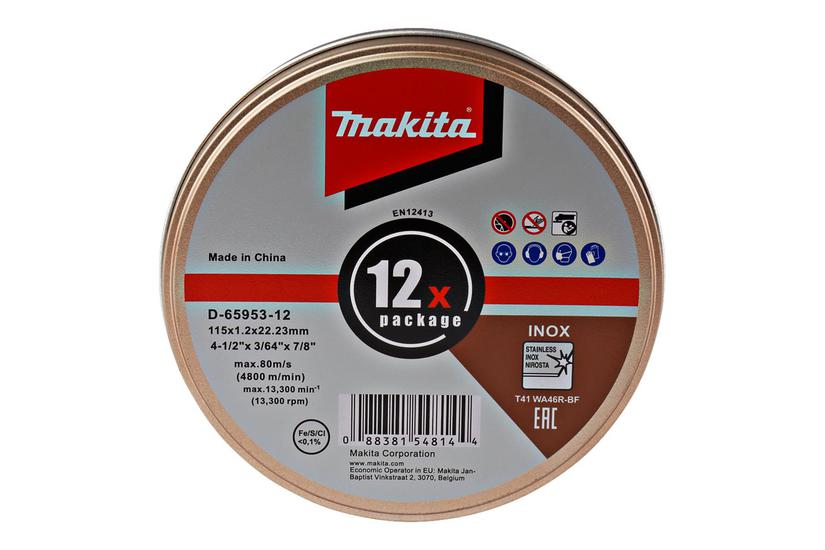 Makita Kæreskive For Metal Rustfrit Stål Syreresistent Stål 12 Stykker