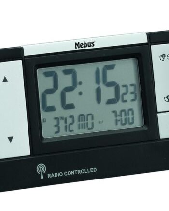 Mebus 51059 Vækkeur Digital Alarmur Sort  Sølv