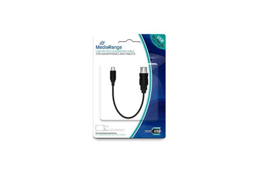 Mediarange Usb On-the-go Adapterkabel 20cm Schwarz