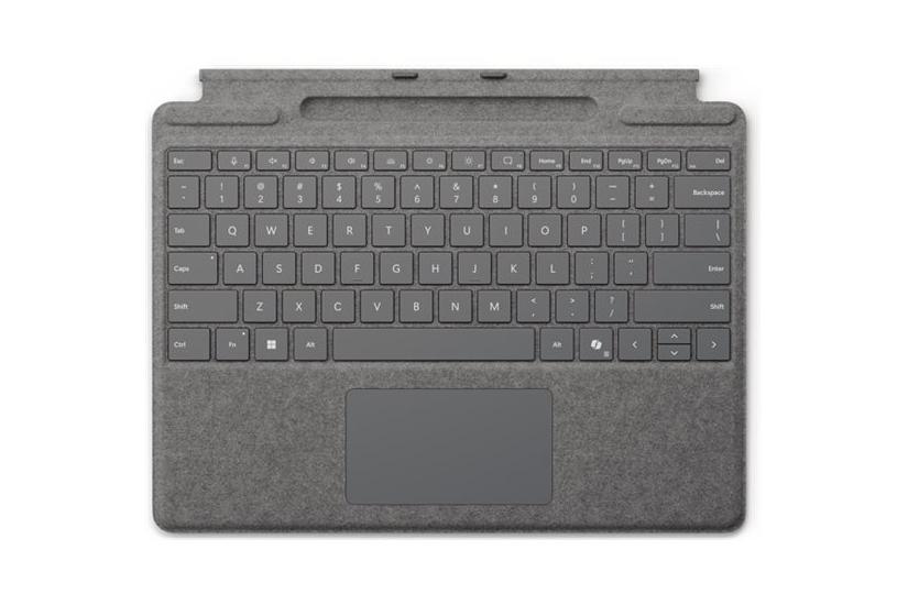 Microsoft Surface Pro Keyboard Tastatur Med Trackpad Accelerometer Surface Slim Pen Opbevaring Og Opladningsbakke Platinum Indgangsudstyr