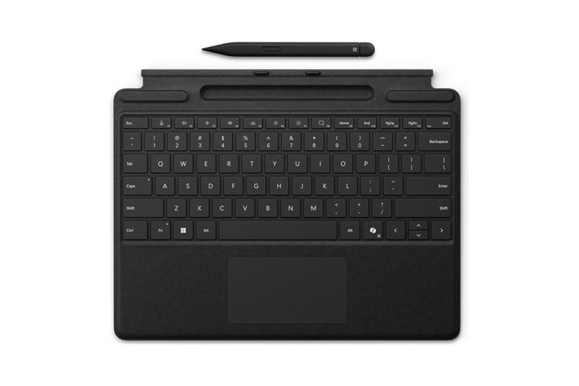 Microsoft Surface Pro Keyboard Tastatur Med Trackpad Accelerometer Surface Slim Pen Opbevaring Og Opladningsbakke Qwerty Nordisk Sort Med Slim Pen Indgangsudstyr