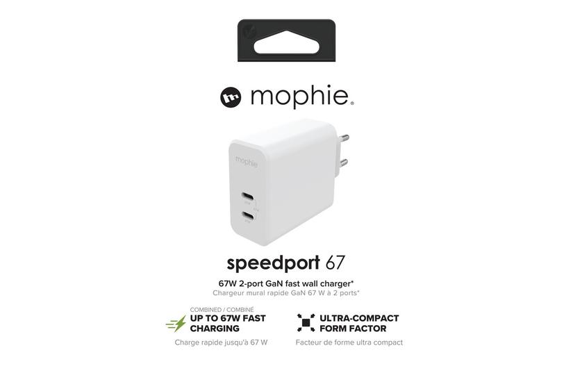 Mophie Speedport 67 Strømforsyningsadapter 24 Pin Usb- 67 Watt