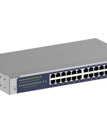 Netgear Gs724t Version   Switch 24 Porte Smart Monterbar På Stativ