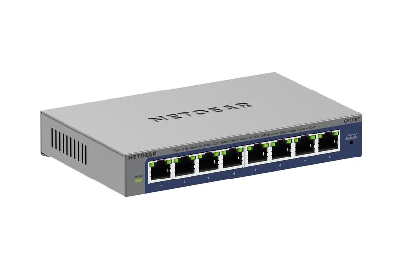Netgear Plus Gs108ev4 Switch Porte Ikke Administreret Monterbar På Stativ