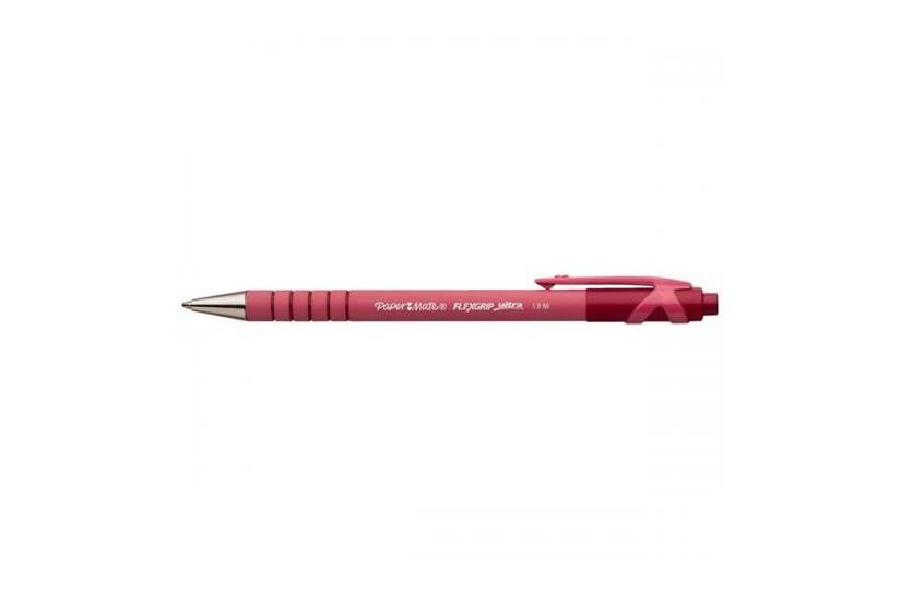 Papermate Flexgrip Ultra Rød Clip-on Udtrækkelig Kuglepen Mellem 12 Stk