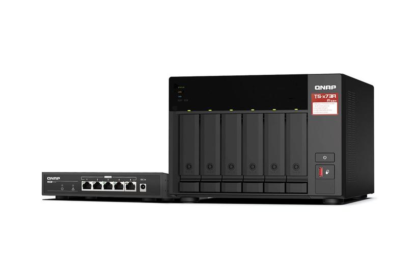 Qnap Ts-673a Nas-server Med Qsw-1105-5t Switch