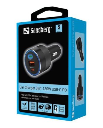 Sandberg Active Bilstrømsadapter 24 Pin Usb-   Usb 130 Watt