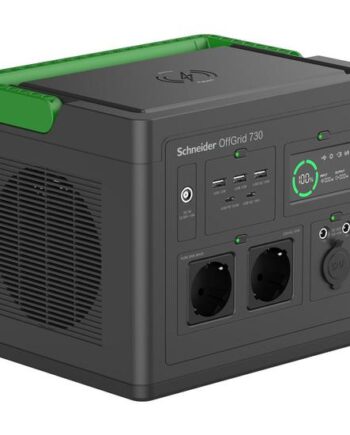 Schneider Offgrid 730 Transportabel Strømstation Lcd  Lithium-ion    Cee     Schuko Stik  Sinuskurve    Usb-     Usb-   Trådløs Oplader 700 Watt Li-ion 738 Wh
