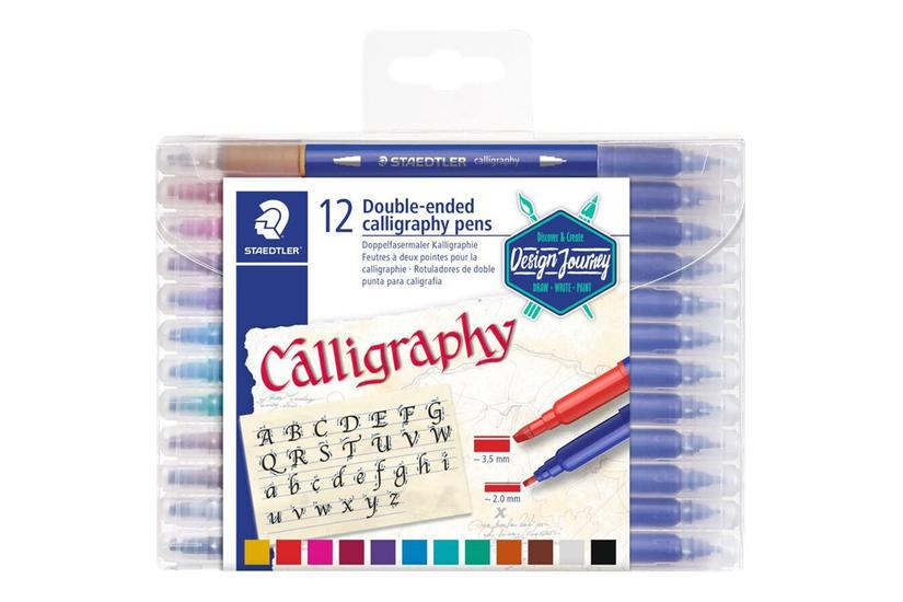 Staedtler Calligraphy 3005 Fiberspidspen Assorterede Farver 12 Stykker
