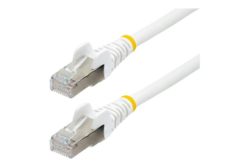 Startech Com 50cm Cat6a Ethernet Cable White Low Smoke Zero Halogen Lszh 10gbe 500mhz 100w Poe Snagless Rj-45 Strain Reliefs Ftp Network Patch Cord Patchkabel 50 Cm Hvid