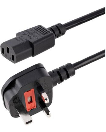 Startech Com 6ft    8m  Uk Computer Power Cable  18awg  Bs 1363 To C13 Power Cord  10a 250v  Black Replacement Ac Power Cord  Monitor Power Cable  Bs 1363 To Iec 60320 C13 Kettle Lead Pc Power Supply Cable Strømkabel Power Iec 60320 C13 Til Bs 1363