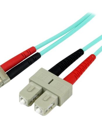 Startech Com 1m Fiber Optic Cable 10 Gb Aqua Multimode Duplex 50 125 Lszh Lc Sc Om3 Lc To Sc Fiber Patch Cable Patchkabel          Akvamarin