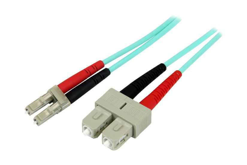 Startech Com 1m Fiber Optic Cable 10 Gb Aqua Multimode Duplex 50 125 Lszh Lc Sc Om3 Lc To Sc Fiber Patch Cable Patchkabel Akvamarin