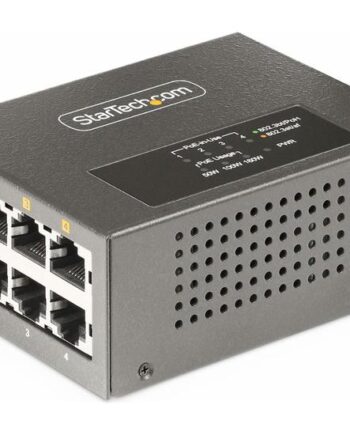 Startech Com  -port Multi-gigabit Poe  Injector      5g Ethernet  Nbase-   Poe Poe Poe   802 3af 802 3at 802 3bt  160watts Power Budget  Wall Din Rail Mountable Unmanaged  For Ip Cameras Wireless Aps Poss  As445c-poe-injector  Strøminjektor 160
