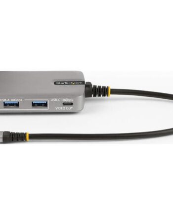 Startech Com  -port Usb-  Hub With Usb-  Dp Alt Mode Video Output 4k 60hz  3x Usb-   1x Usb-   100w Power Delivery Pass-through  Usb     Gen    10gbps  Portable Usb Type-  To Usb Type-    1ft  30cm  Host Cable  Hb31c3a1cdppd3  Hub   Porte