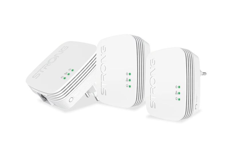 Strong Powerline 600 Triple V2 Powerline-adaptersæt Wi-fi Kan Sluttes Til Vægstik