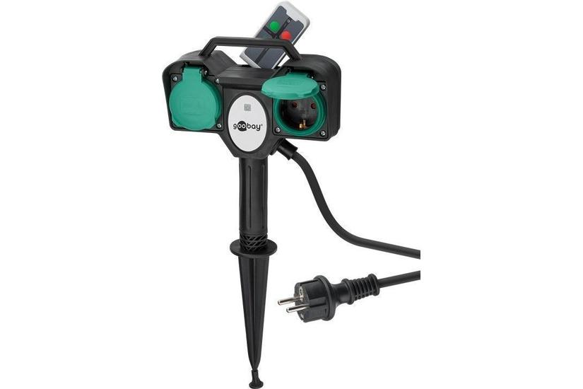 Two-way Garden Socket Specially Developed For Outdoor Use Ip 44 Splash-proof Protection With Remote Control