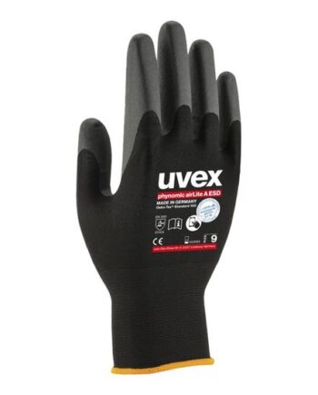 Uvex Phynomic Airlite   Sikkerhedshandske Størrelse: 10 Polyamid  Elastan  Kulsort Sort