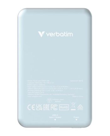 Verbatim Charge     Go Trådløs Power Bank Magnetisk Montering Li-pol 24 Pin Usb-  20 Watt