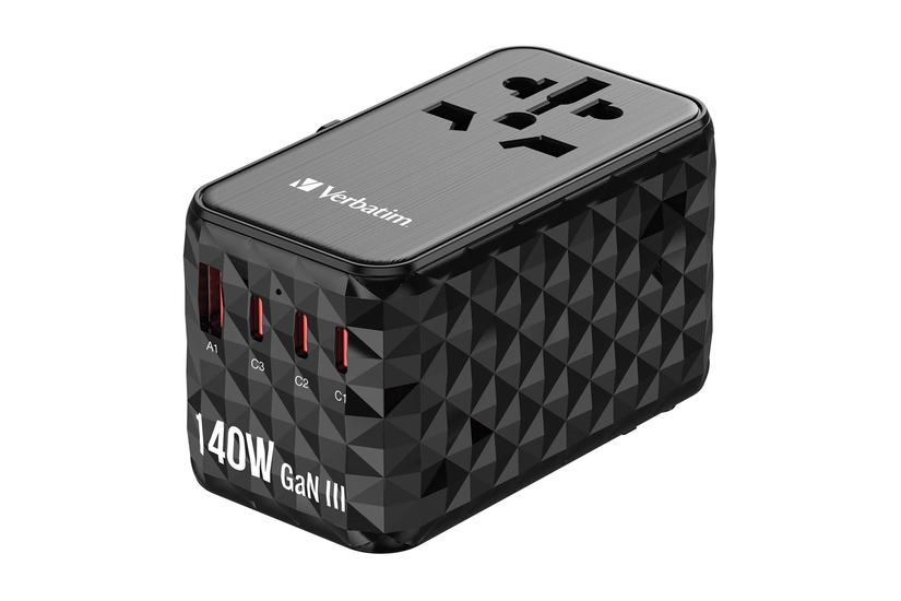 Verbatim Uta-10 Strømforsyningsadapter Gan Iii Universel Usb- Usb 140 Watt