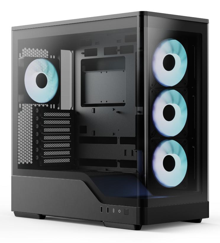 Aerocool P500a  Mid-tower Case  Black Kabinet Geekd Dk