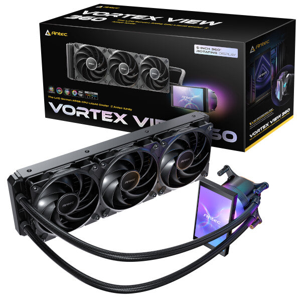 Antec Vortex View 360 Mm All-in-one Vandkøler Med   Quot  Drejelig Skærm Vandkøling Geekd Dk