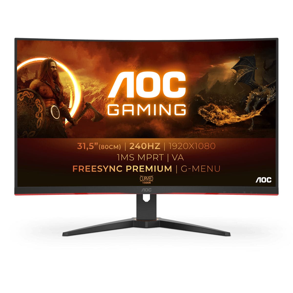 Aoc Gaming C32g2ze Bk 32 1920   1080 Hdmi Displayport 240hz Skærm Geekd Dk