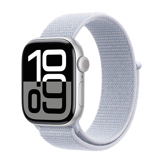 Apple Watch 10 42mm Silver Alu Case    Sport Loop Blue Cloud
