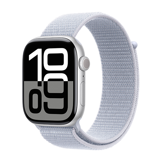 Apple Watch 10 46mm Silver Alu Case With Sport Loop Blue Cloud