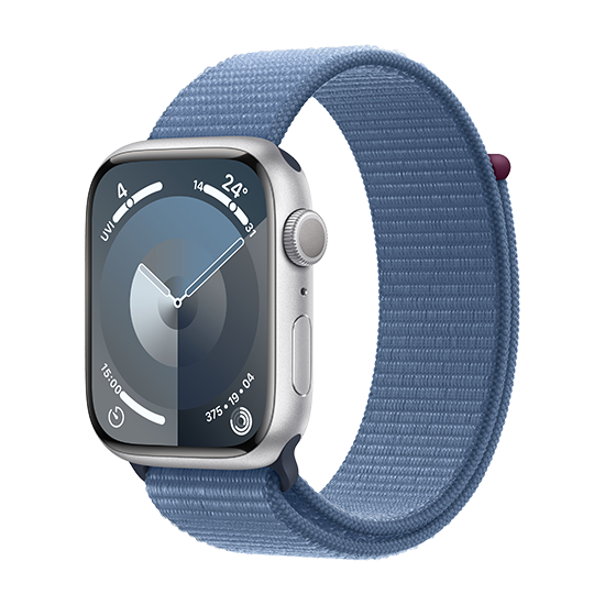 Apple Watch   45mm Silver Alu Case With Sport Loop Winter Blue