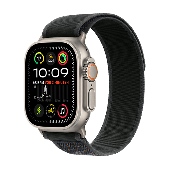 Apple Watch Ultra   Lte 49mm Titan Case With Trail Loop     Black