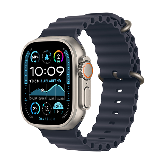 Apple Watch Ultra   Lte 49mm Titan With Ocean Band Navy