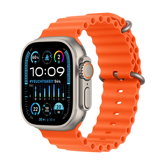 Apple Watch Ultra   Lte 49mm Titan With Ocean Band Orange