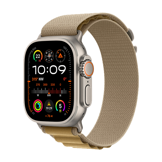Apple Watch Ultra   Natural Lte 49mm Titan With Alpine Loop   Tan