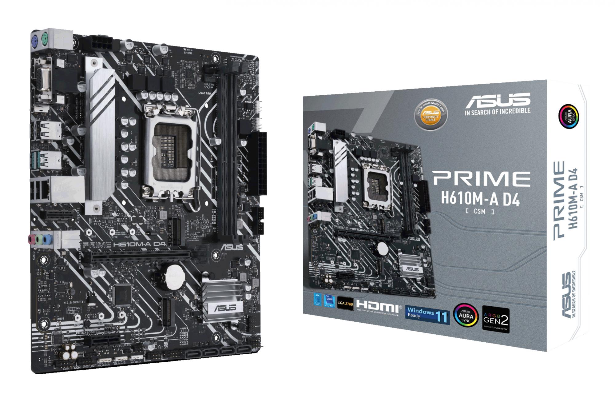 Asus Prime H610m-  D4-csm Micro-atx Lga1700  Intel H610