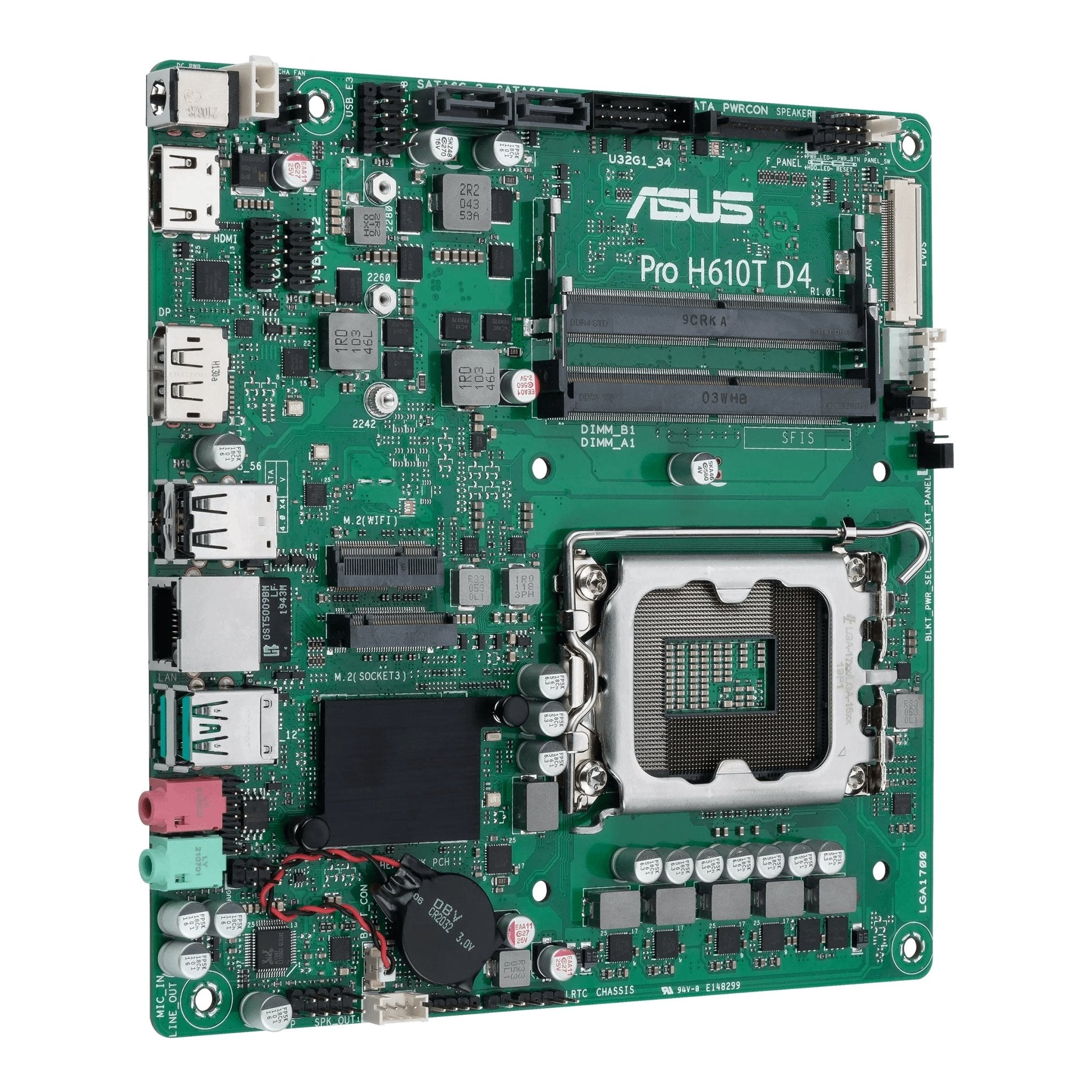 Asus Pro H610t D4-csm  Thin Mini-itx  H610  Lga 1700  Ddr4  Bundkort