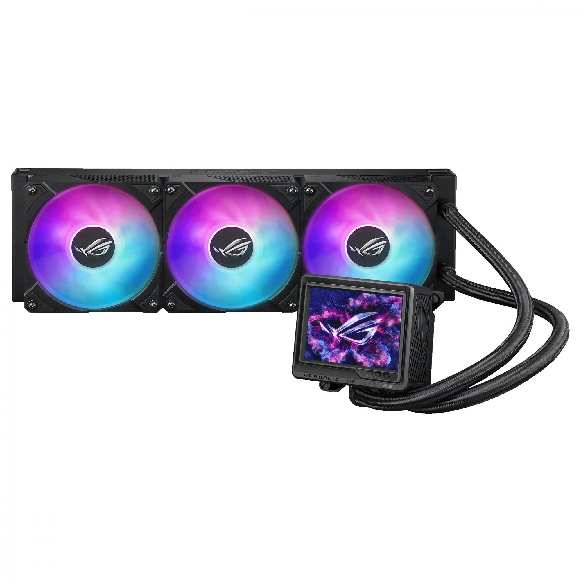 Asus Rog Ryujin Iii 360 Arbg Extreme Aio Liquid Cooler         Lcd  Asetek Emma Gen8 V2 Pump  Magnetic Rog Argb Fans