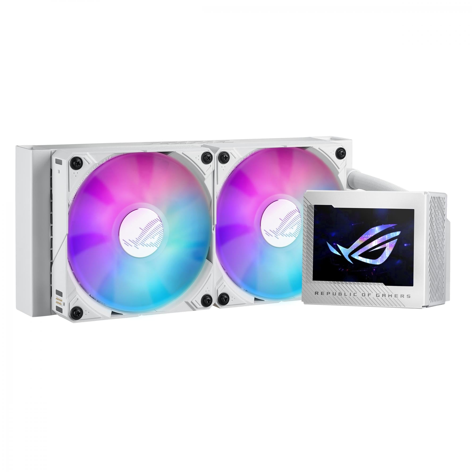 Asus Rog Ryujin Iii 240 Argb White Ed  Aio Liquid Cooler         Lcd  2x120mm Rog Argb Magnetic Daisy-chainable Fans 2200 Rpm Pwm