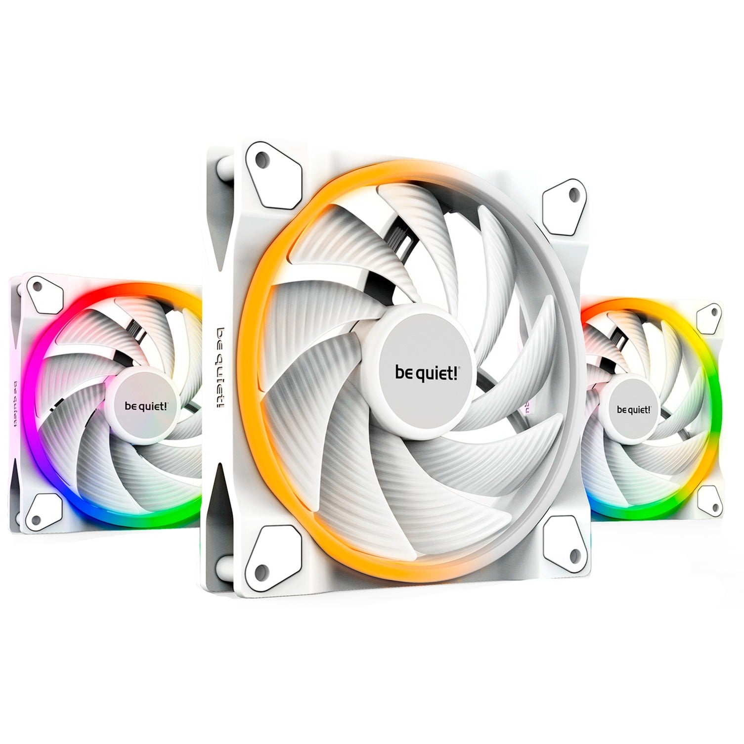 Be Quiet  Light Wings White 140mm Pwm Triple Pack  Case Fan  White  Pack Of    Incl  Argb Hub