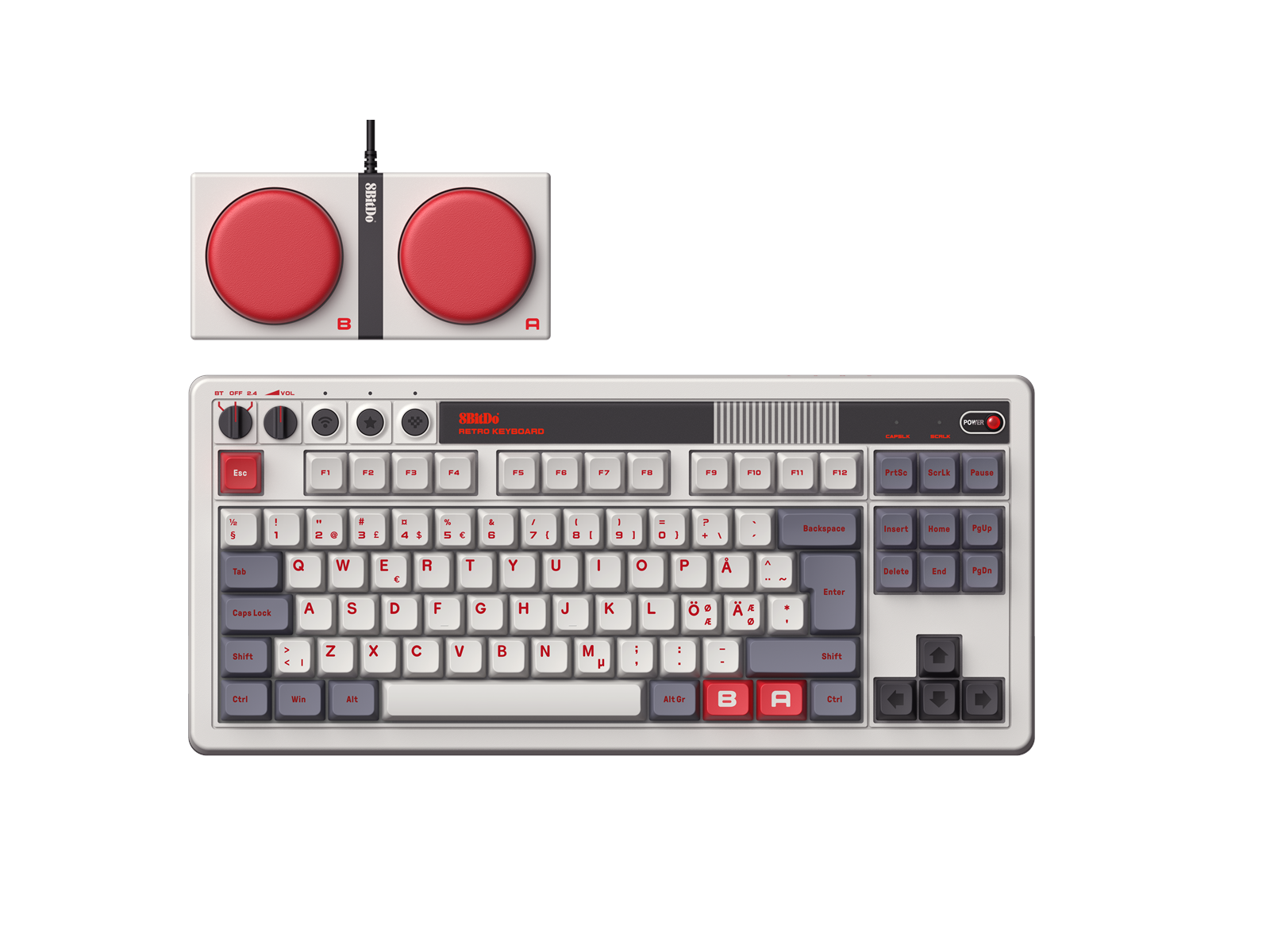 8bitdo Mekanisk Keyboard Nintendo Edition Iso Nordisk Tastatur Geekd Dk
