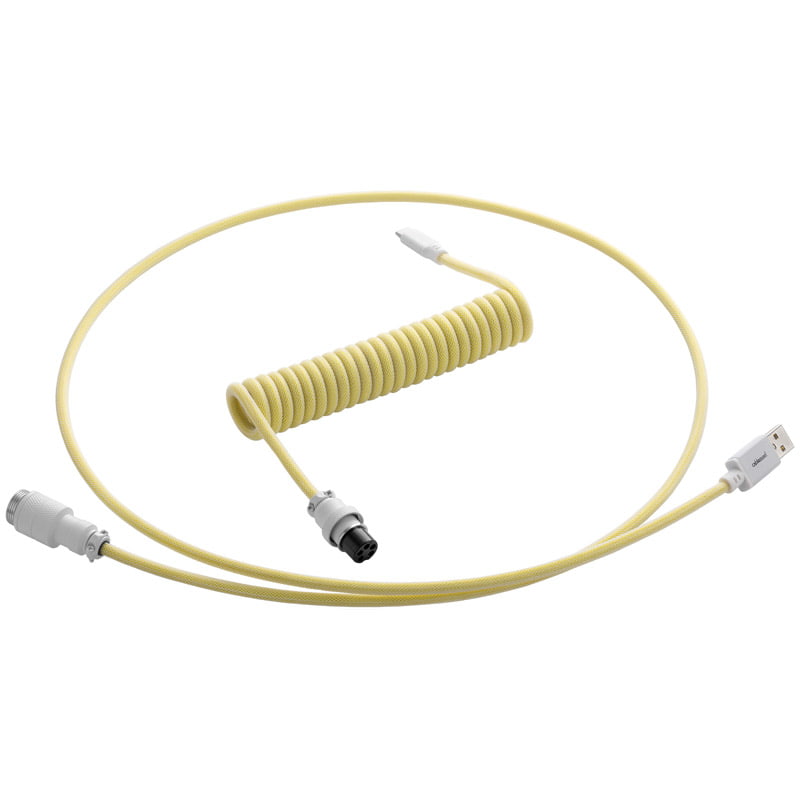 Cablemod Pro Coiled Keyboard Cable Usb   To Usb Type    Lemon Ice 150cm