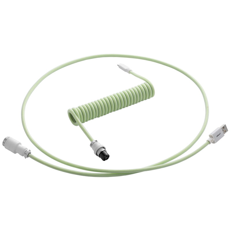 Cablemod Pro Coiled Keyboard Cable Usb   To Usb Type     Lime Sorbet 150cm
