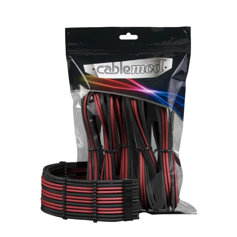 Cablemod Pro Modmesh Cable Extension Kit Sort Blod Rød Kabelforlænger Geekd Dk