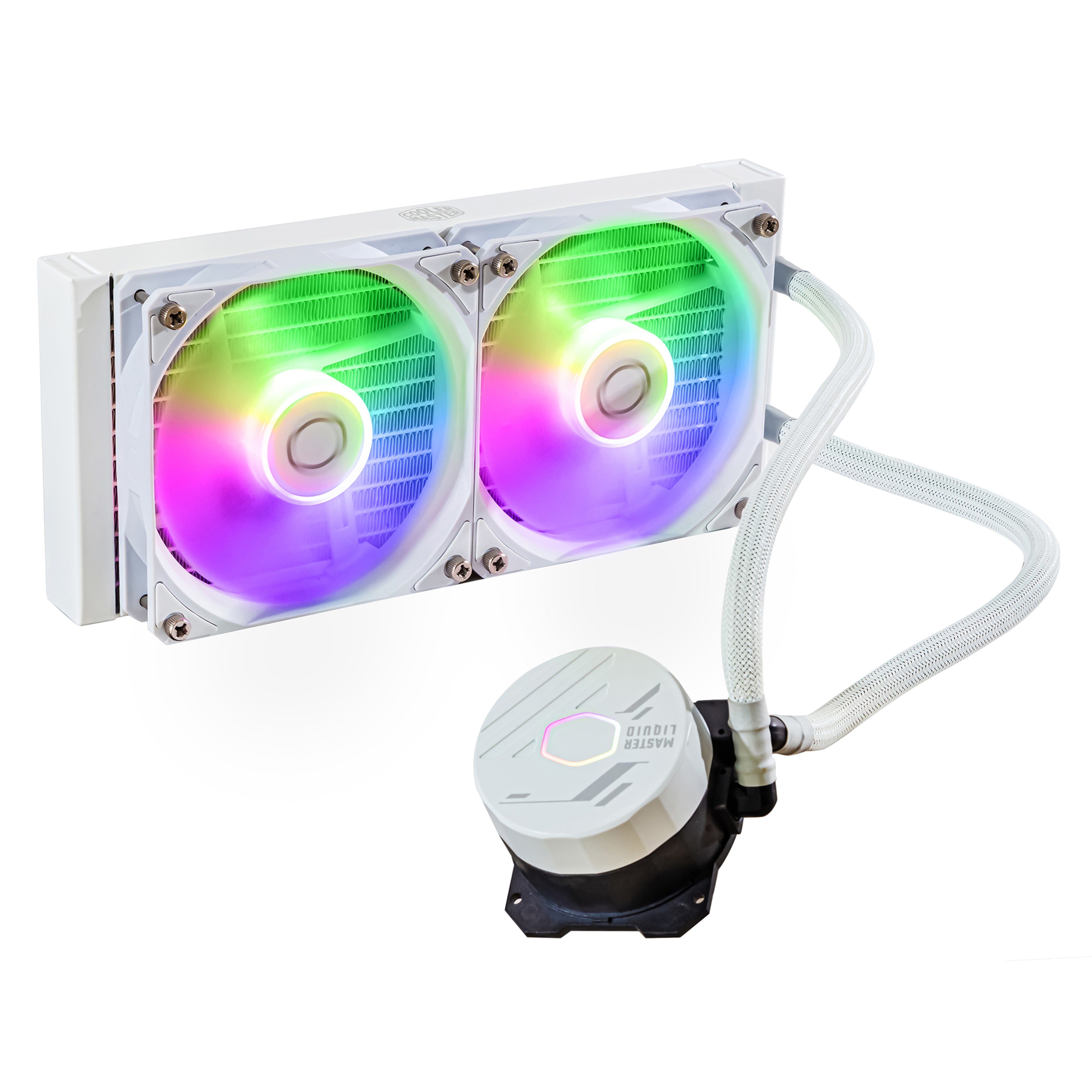 Cooler Master Masterliquid Lite 240l Core Argb Processors Flydende Kølesystem  -pack Hvid 120 Mm Vandkøling Geekd Dk