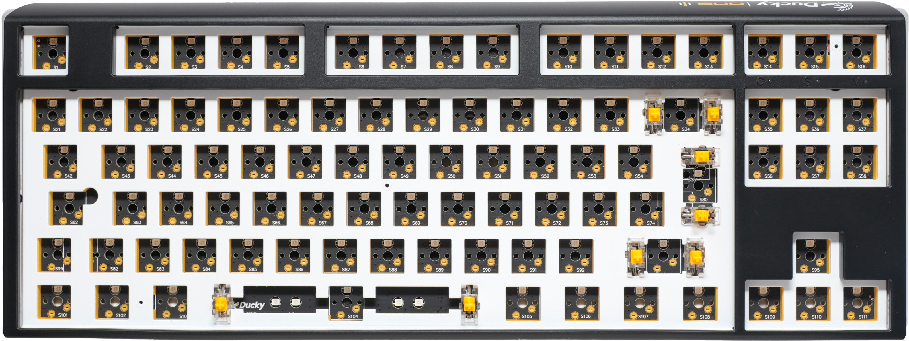 Ducky One   Hot Swap Iso Barebone Black Tkl  Rgb Without Switches Keycaps