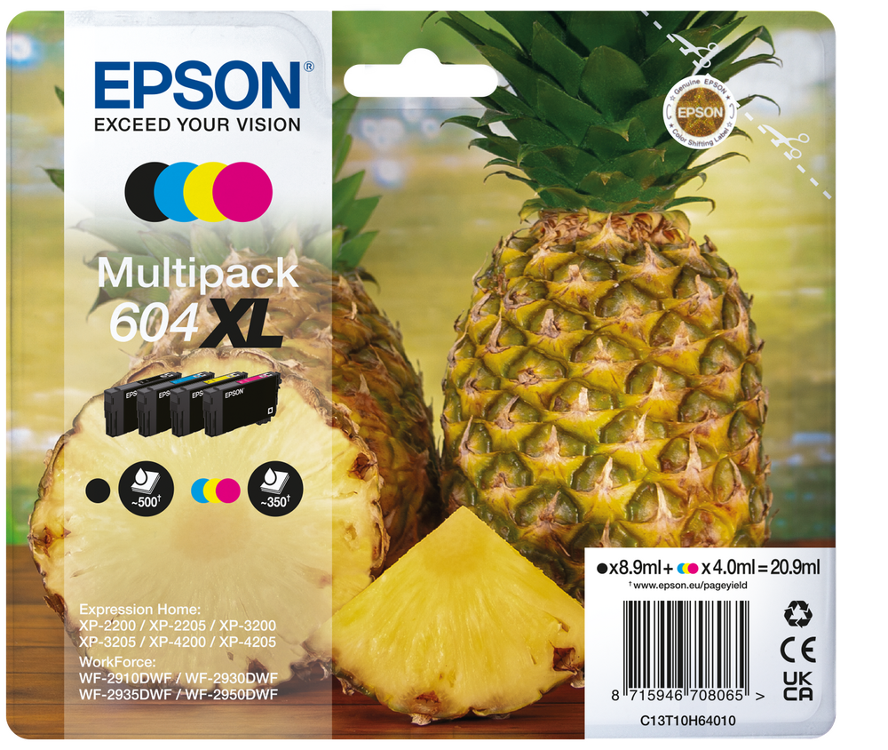 Epson 604  Multipack Sort Gul Cyan Magenta C13t10h64010